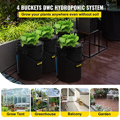 RDWC Hydroponics Grow System with Top Drip, Air Pump and Water Level Device C162