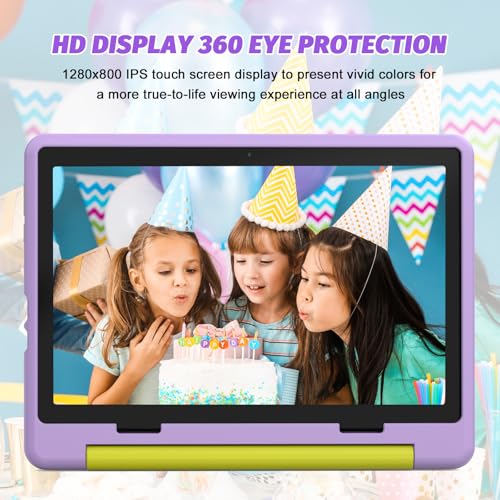 Kids Tablet 10 inch Octa-Core with Case, 64GB Expandable, Parental Control, Dual Camera, WiFi I23112