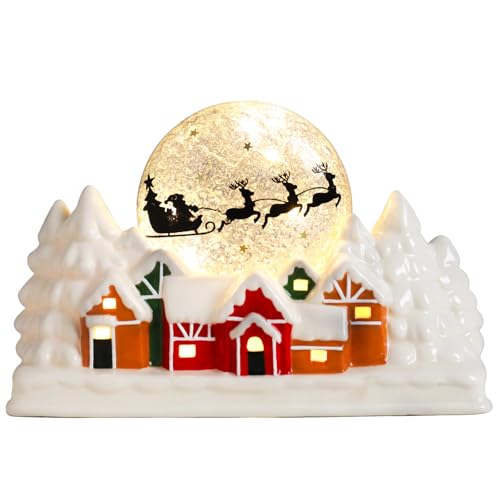 Ceramic Christmas Houses with Warm LED Light S1149