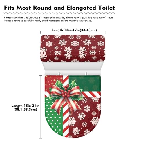 Christmas Toilet Lid and Tank Cover Set for Bathroom Decor Q334993