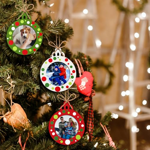 24 Pcs Christmas Photo Ornament Frames for Baby First Christmas Tree Keepsake F1934