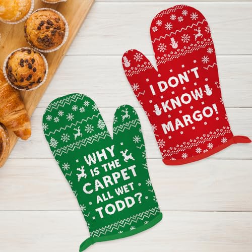 Funny Holiday Oven Mitts and Pot Holders for Kitchen Cooking Baking S2669