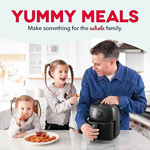Electric Air Fryer Oven, 2.6 Qt., Grey, Compact, Auto Shut Off, 1000-Watt L764