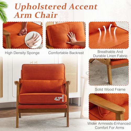 Solid Wood Accent Chair with Pillow, Set of 2, Navy Blue G399556