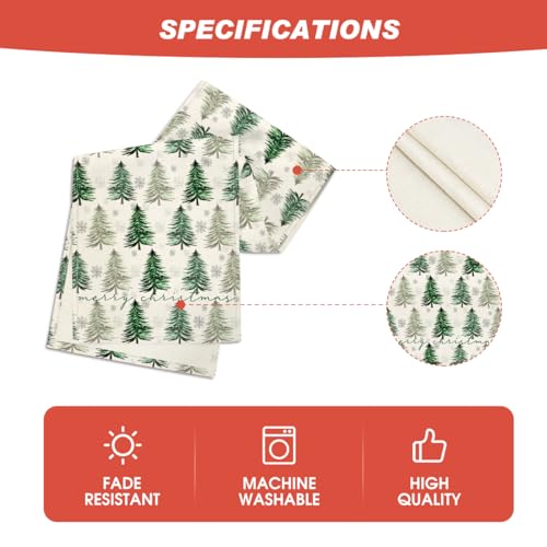 Snowflake Christmas Table Runner, Winter Green Kitchen Dining Decoration 13x72 Inch G642
