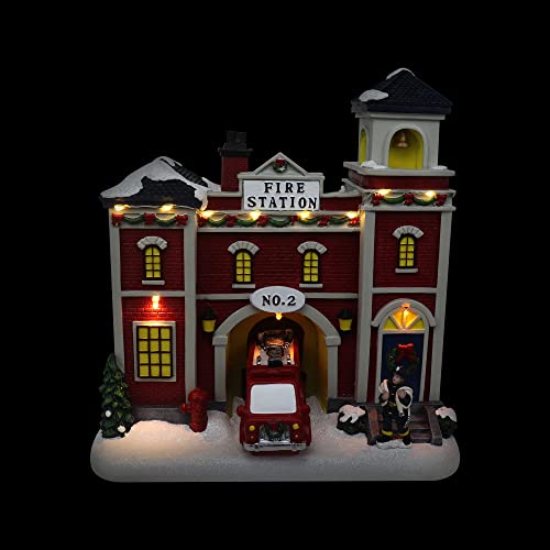 Lighted Musical Snow Village with Animated Kids Sledding A910926