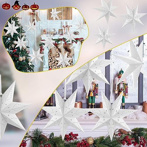 7 Pack 3D Hanging Paper Star Lanterns for Christmas Party Home Decor T9849