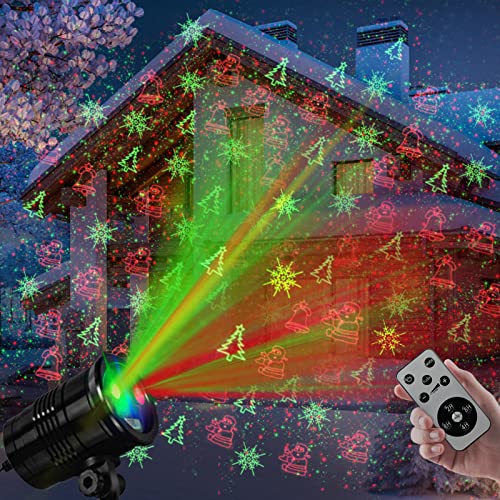 Christmas Laser Lights Outdoor Projector, Red and Green with Wireless Remote W64283