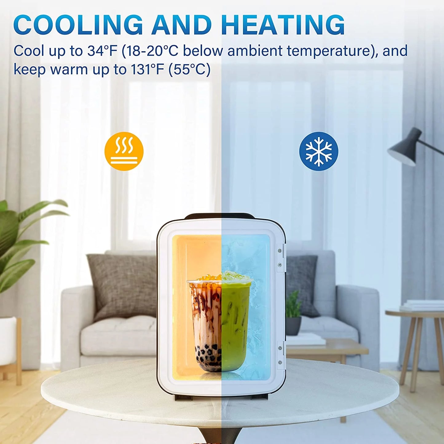 Mini Fridge 4L Portable Cooler and Warmer for Skincare, Beverage, Food Q15041