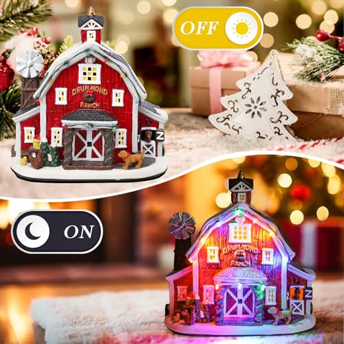 Ceramic Christmas Houses with Warm LED Light S1149