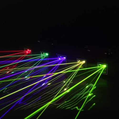 Stage Laser Light, 5 Beam Sound Activated DJ Party Lights with Remote Control O445463