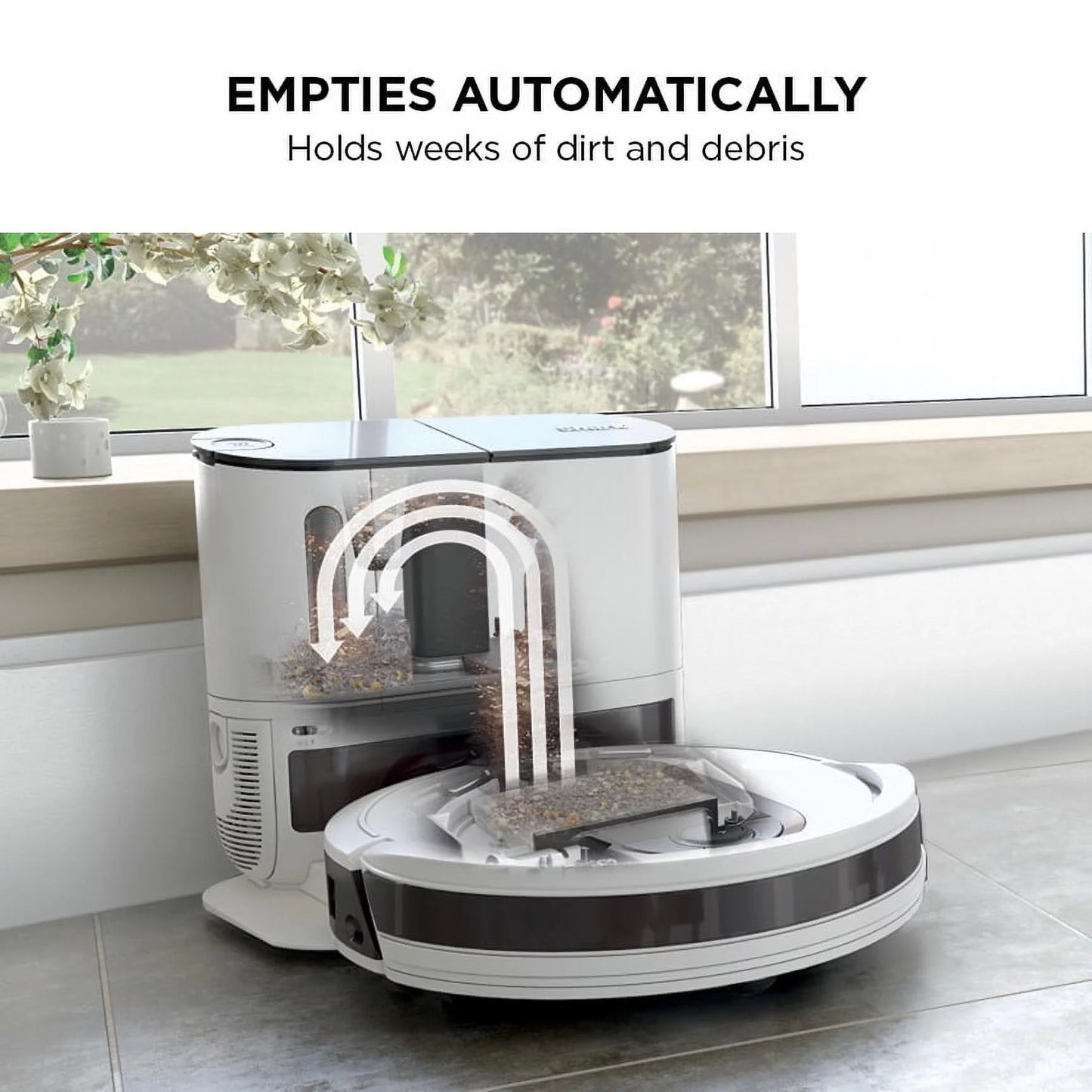 Robot Vacuum with Self-Empty Base, Bagless, White F9312
