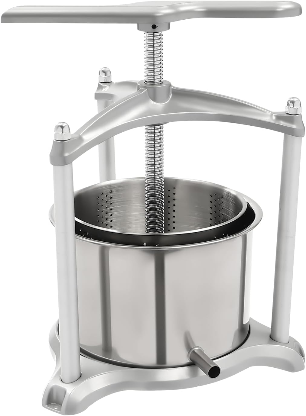 Stainless Steel Fruit Press with Dual Barrels and Filter Bag V4670