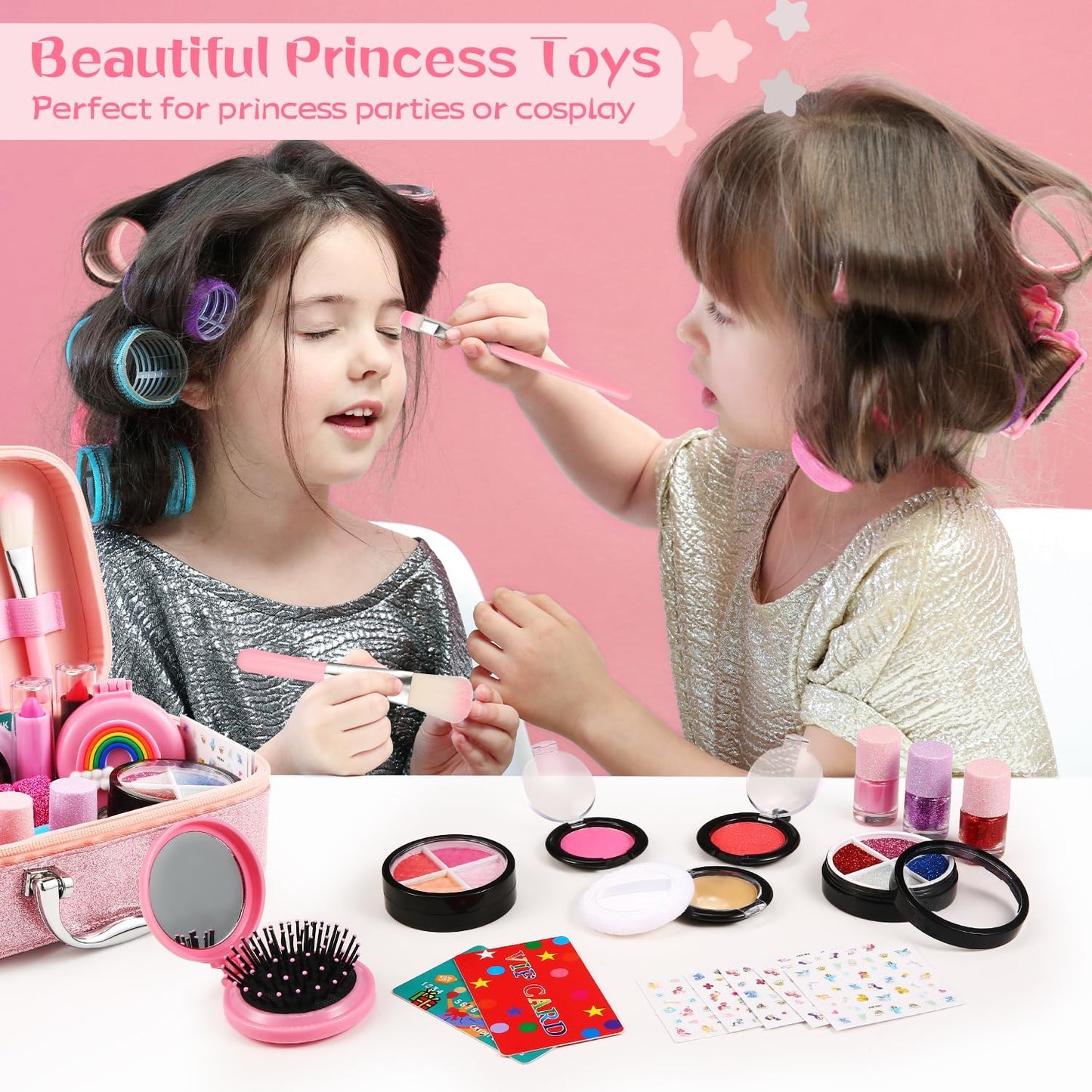 Washable Kids Makeup Kit for Girls, Non-Toxic Cosmetic Set K26633