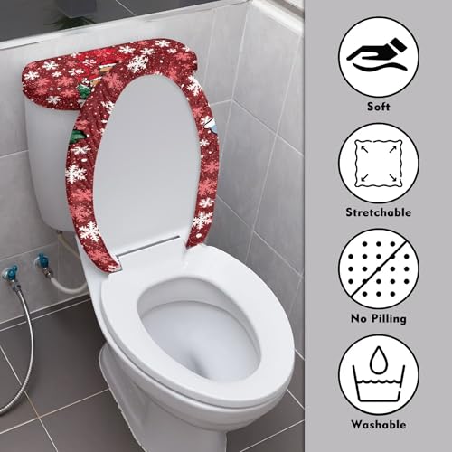 Christmas Toilet Lid and Tank Cover Set for Bathroom Decor Q334993