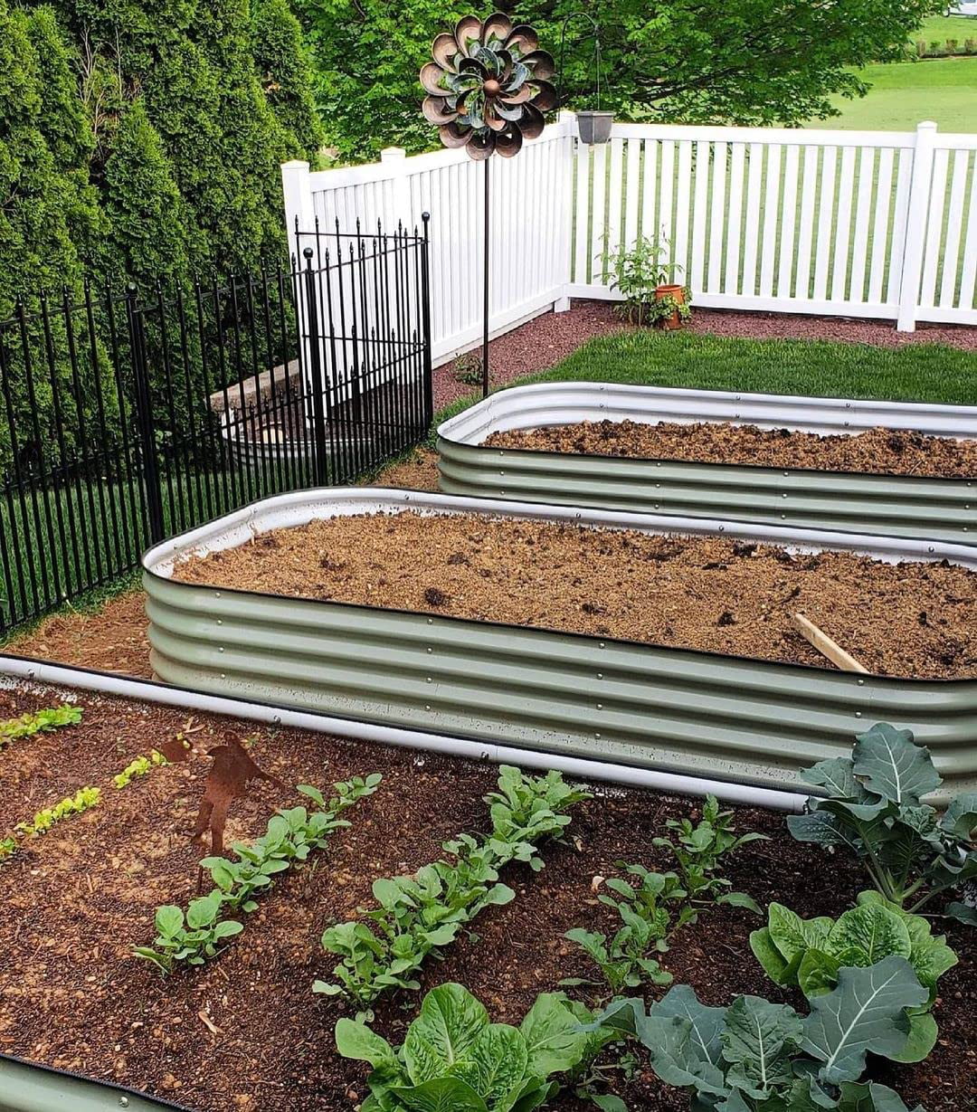 Modular Metal Raised Garden Bed, Olive Green H930