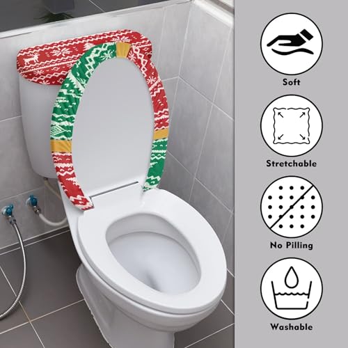 Christmas Toilet Lid and Tank Cover Set for Bathroom Decor Q334993