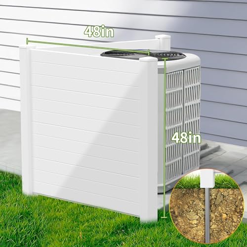 Air Conditioner Fence Privacy Screen 48x48 Inch with Ground Stakes V33461