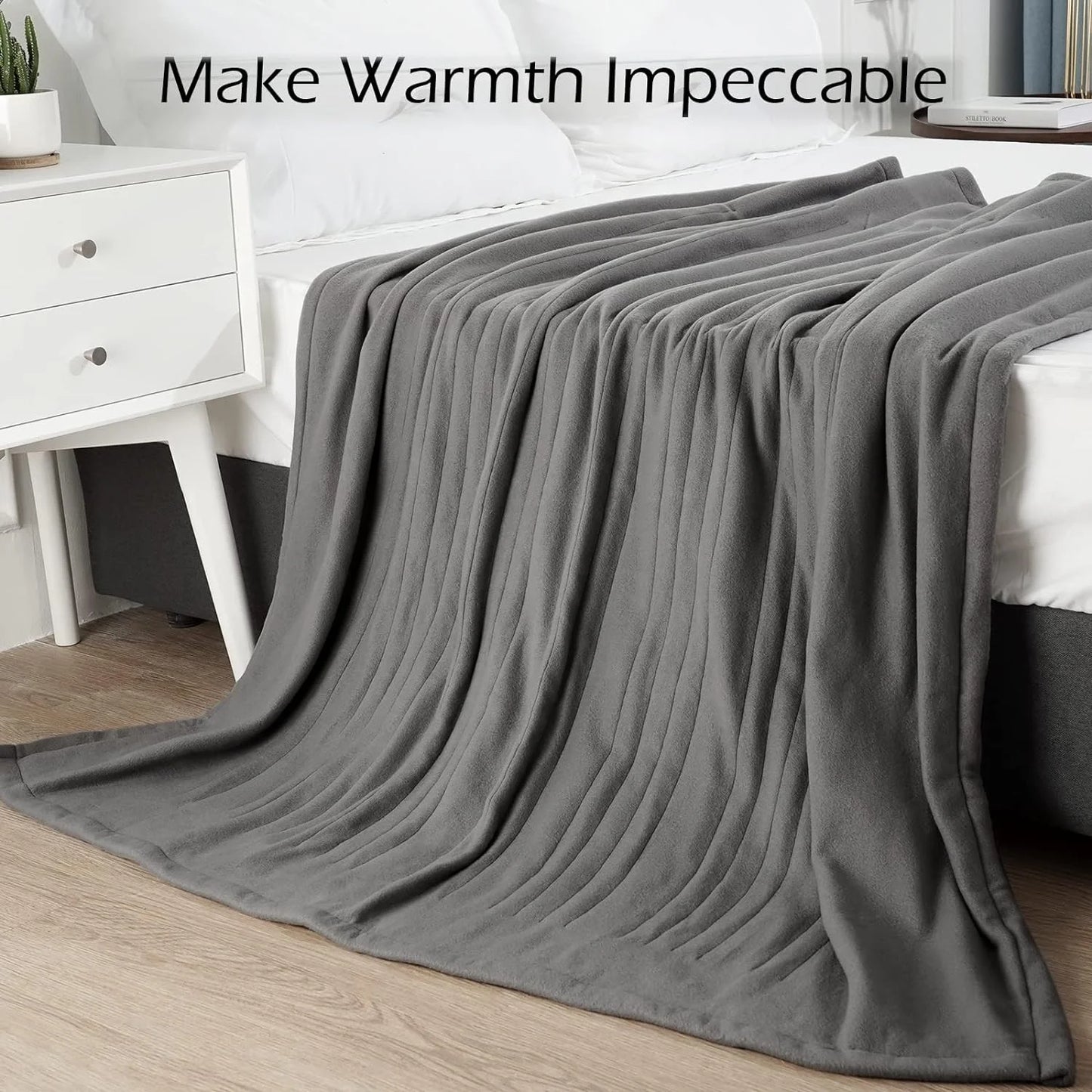 Heated Fleece Throw Blanket with Auto-off, 4 Heat Settings R601