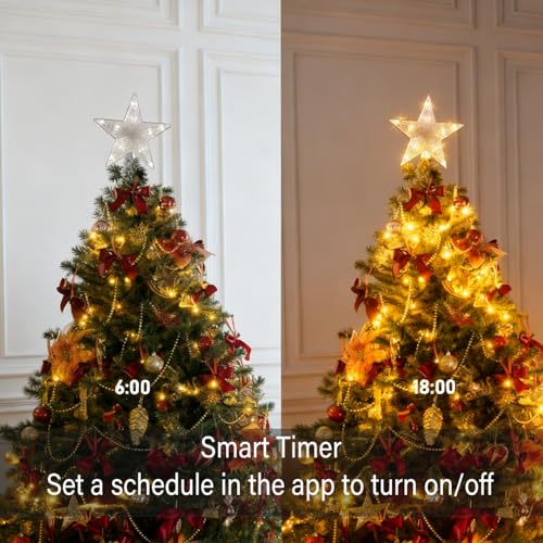 Christmas Star Tree Topper with Color Changing Lights and Remote Control H788