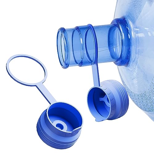 Water Jug Cap 5 Gallon, Silicone Reusable with Hang Loop, 55mm, 2 Pack O817