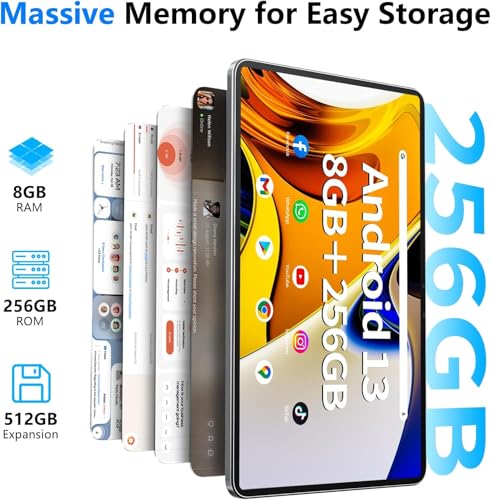 12 Inch Android Tablet with 8GB RAM, 256GB Storage O38539