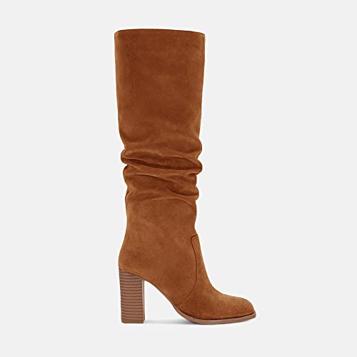 Womens Knee High Chunky Heel Boots Wide Calf T683859