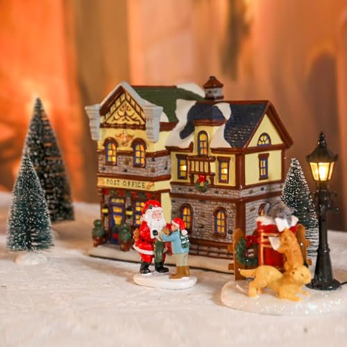 Christmas Ceramic Post Office Decoration with Lights V373655