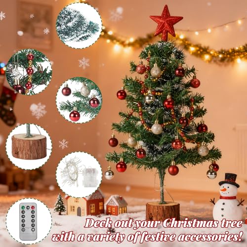 Tabletop Christmas Tree with Lights, 2FT, Remote Control Q84465