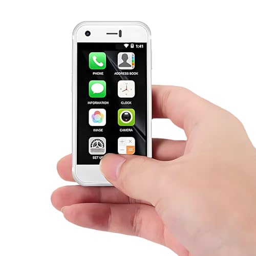 Super Small Mini Smartphone 3G Dual SIM Mobile Phone 2+16GB ROM 5.0MP Quad Core Dual Standby Unlocked Small Phones Kids Phone Pocket 2.5 Inch Android Mini Cellphone (White)