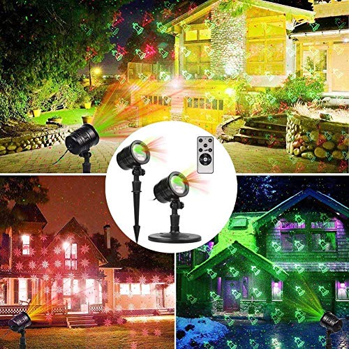 Christmas Laser Lights Red and Green Star Show for Indoor Outdoor Decor O2184