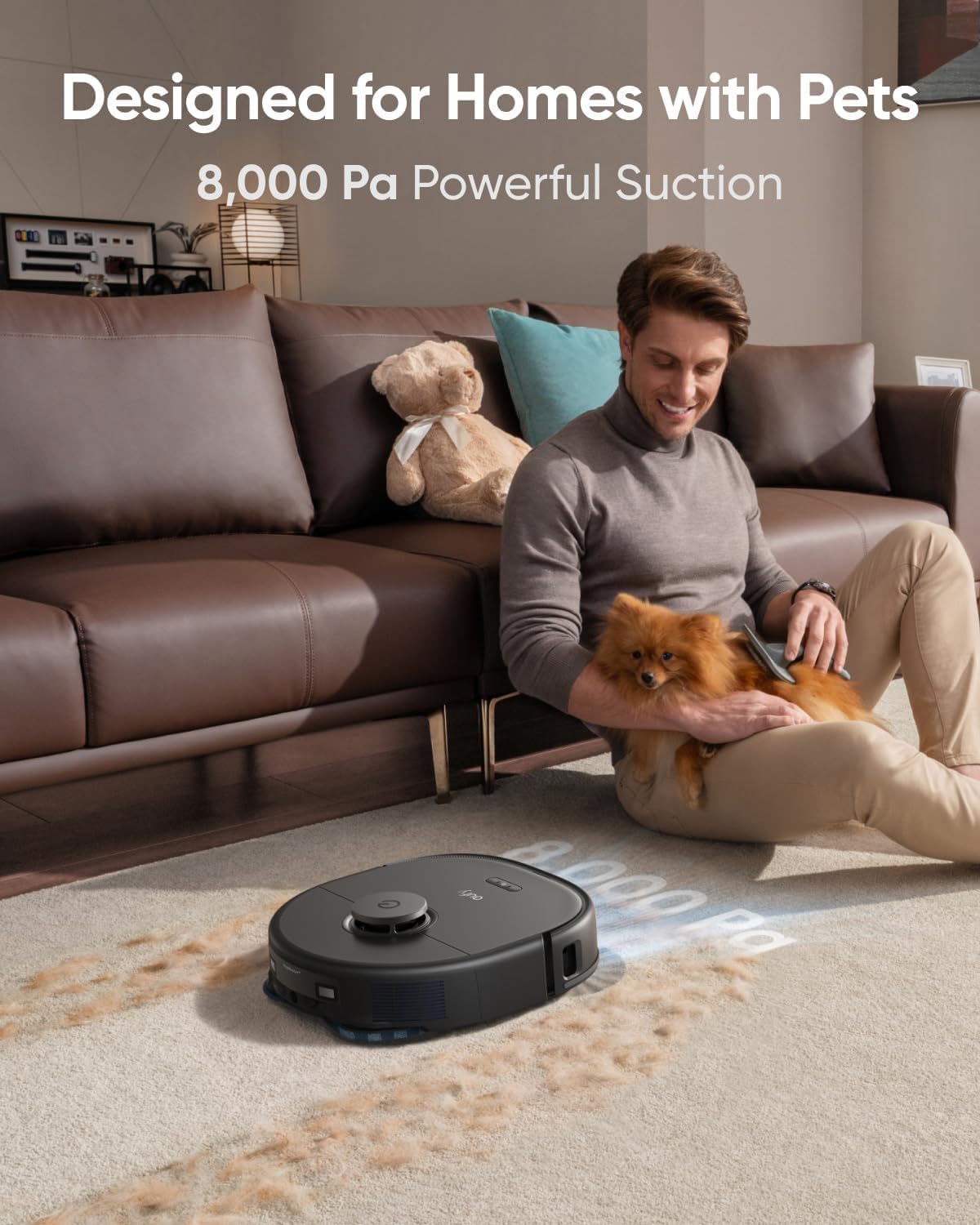 Robot Vacuum and Mop with 8,000 Pa Suction, Auto-Lift and Carpet Detection E424596