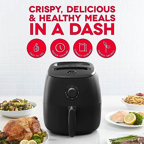 Electric Air Fryer Oven, 2.6 Qt., Grey, Compact, Auto Shut Off, 1000-Watt L764