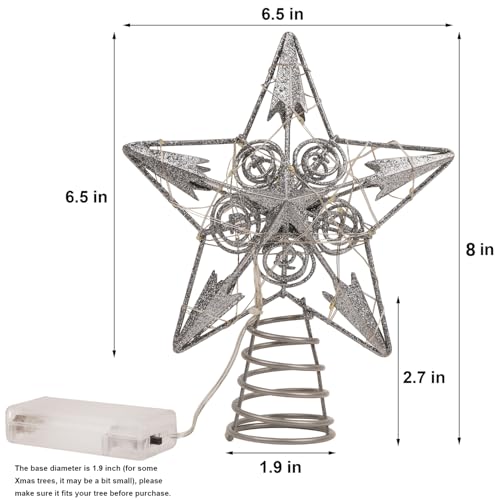 Star Tree Topper with 20 LED Lights, Battery Powered Christmas Decorations X627861