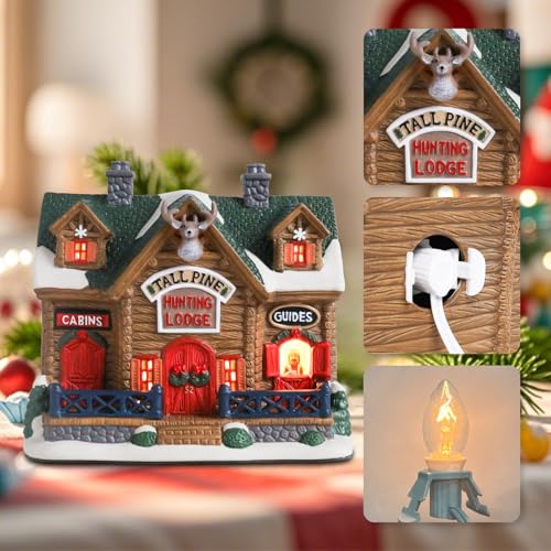 Lighted Ceramic Christmas Village Houses Indoor Decor O58573