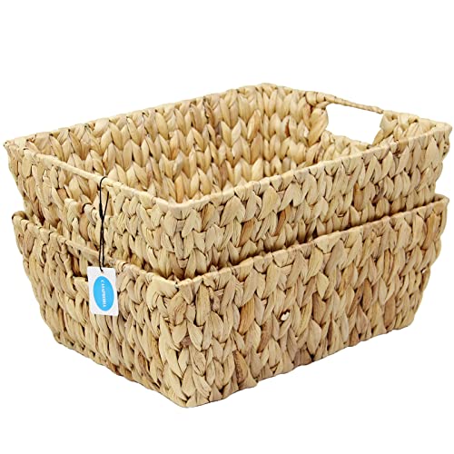 Large Square Hyacinth Storage Baskets with Handles, 2-Pack A20768