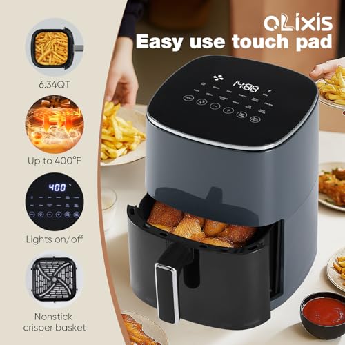 Air Fryer 6 Quart with Window, 12-in-1, 400F Grey U565