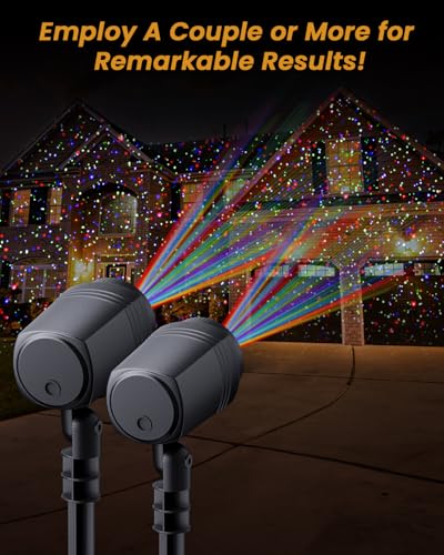 Christmas Laser Lights Outdoor, RGB Light Projector with Remote and Timer B893