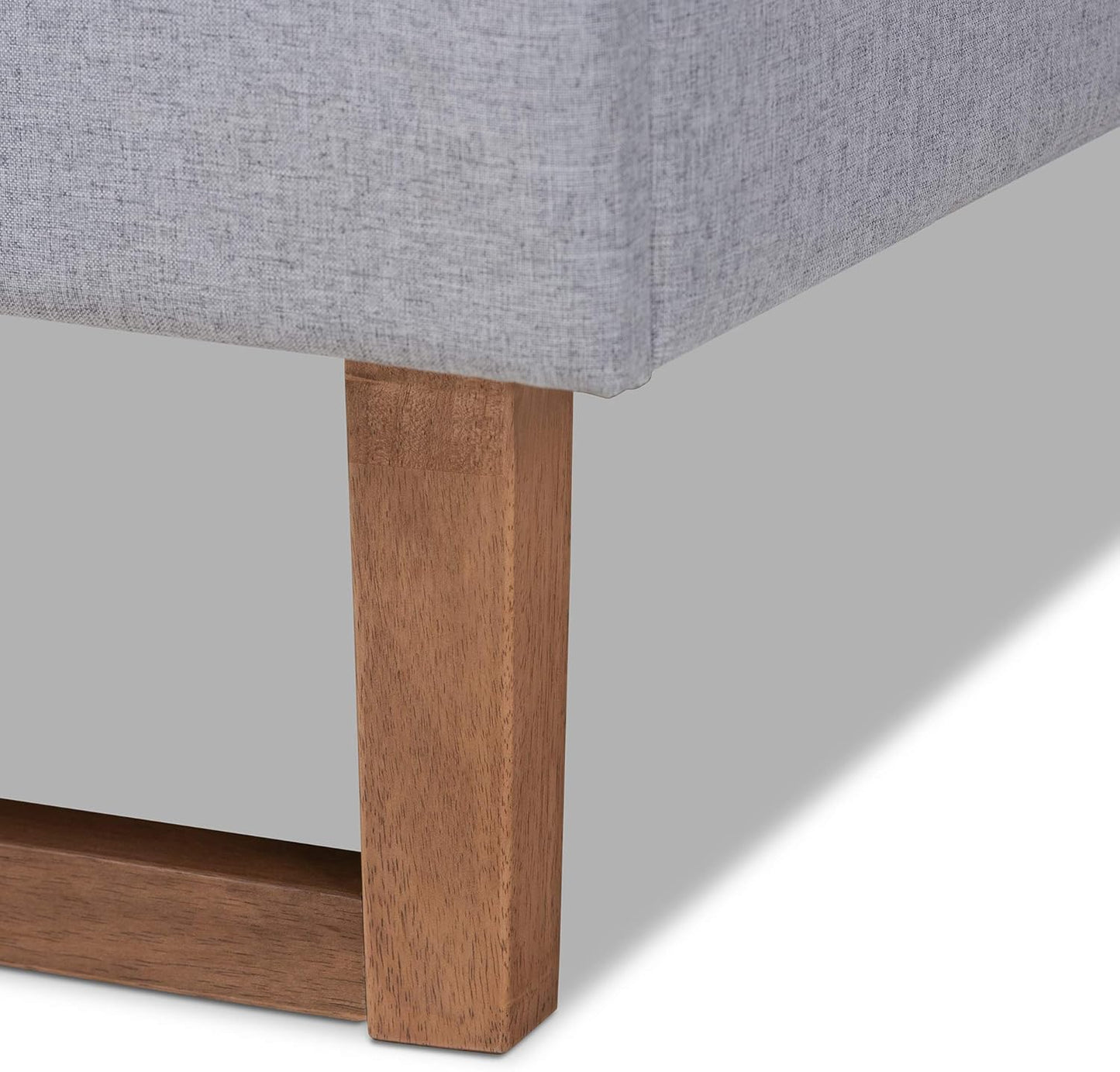 Full Platform Bed, Light Grey/Ash Walnut F85486