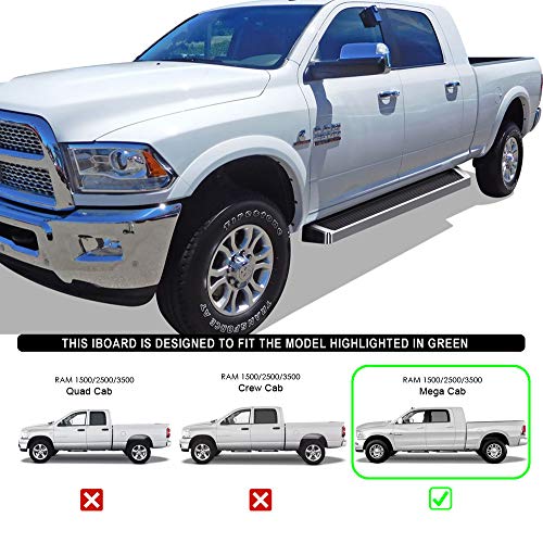 Polished Stainless Steel Running Boards for Ram 2500 3500 Mega Cab Q9648