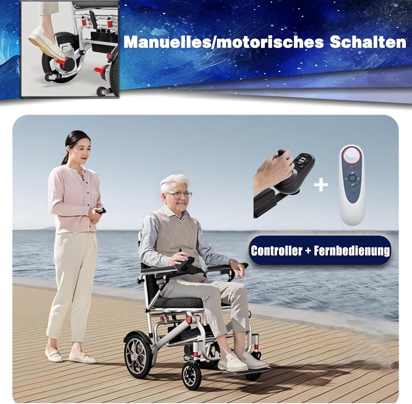 Electric Wheelchair for Adults Lightweight Foldable All Terrain K172877