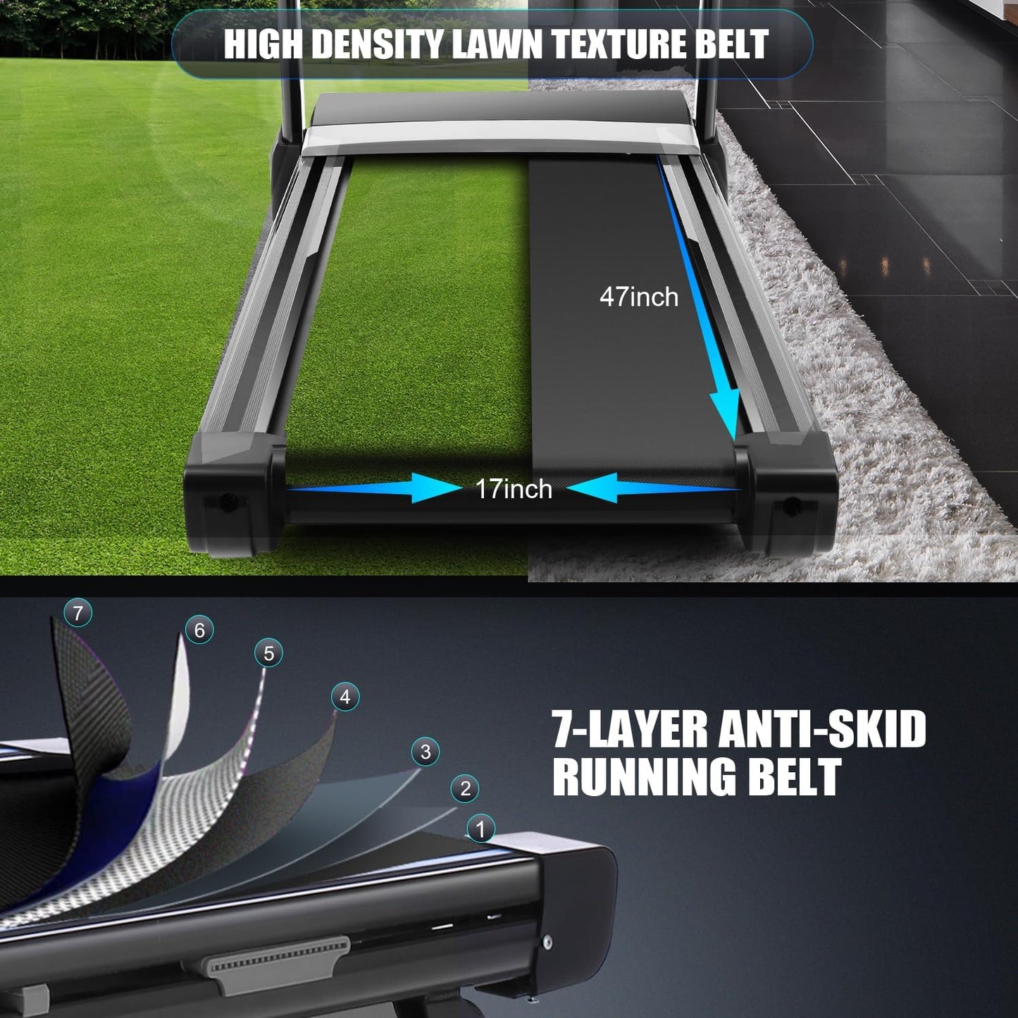 Folding Treadmill with Auto Incline and Bluetooth Speaker M2009