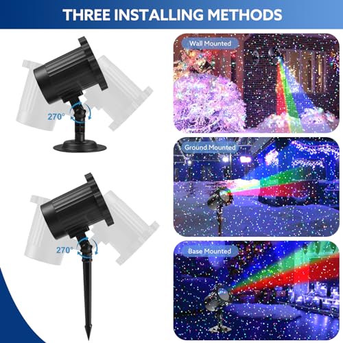 Outdoor RGB Laser Projector with Starry Sky & Firefly Effects, RF Control, IP65 for Holiday Garden Decor A973