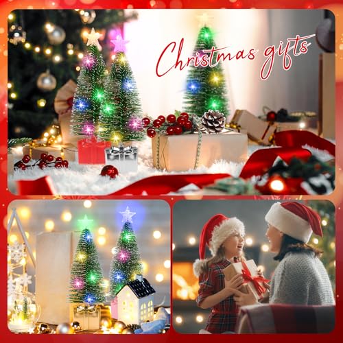 Mini Christmas Tree with Lights, 4 Pack Tabletop LED Decor C27546