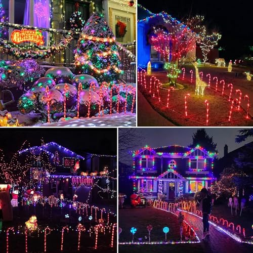 Solar Candy Cane Lights Outdoor Pathway, 8 Modes LED Christmas Decorations G8051