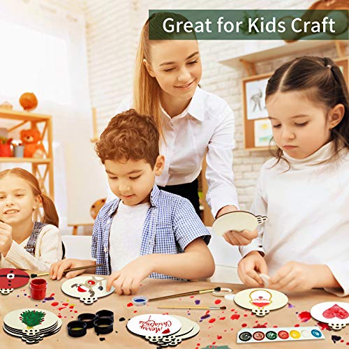 50PCS 4-Inch Unfinished Wooden Christmas Ornaments for DIY Crafts M377079