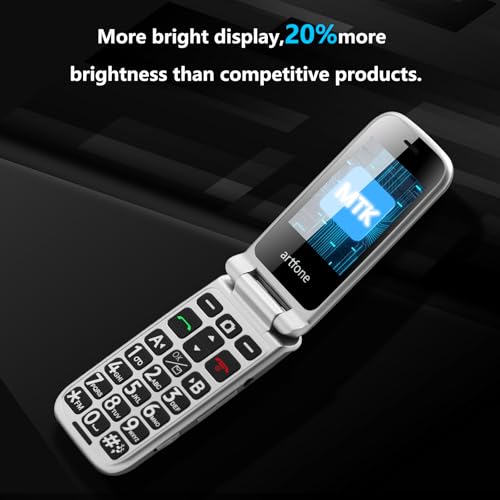 Flip Mobile Phone Unlocked for Seniors, Big Buttons, SOS, USB-C E34071