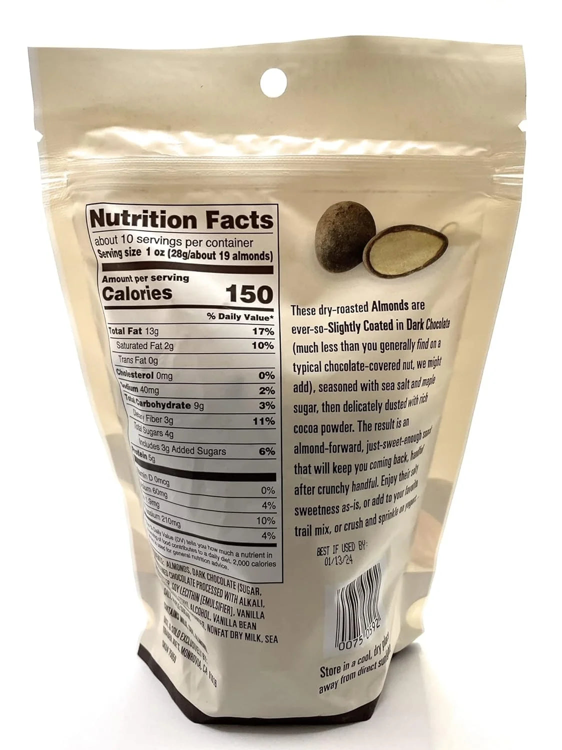 Dark Chocolate Almonds with Sea Salt, 10 oz G5164
