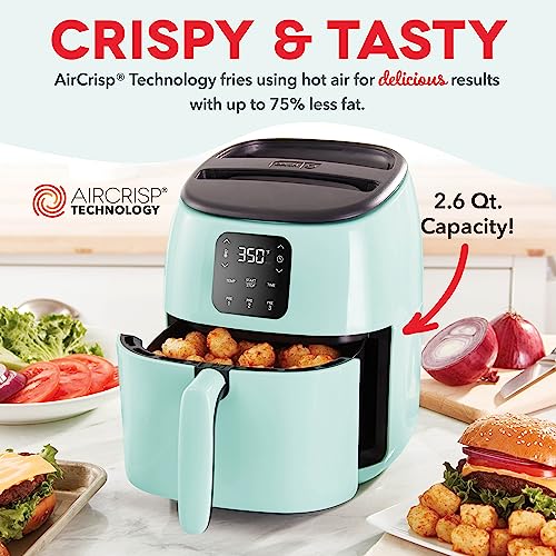 Electric Air Fryer Oven, 2.6 Qt., Grey, Compact Digital, 1000-Watt O882