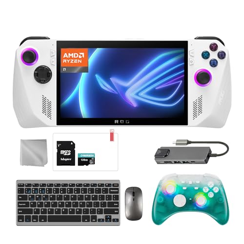 ASUS ROG Ally 512GB Gaming Handheld 7-inch Touchscreen 120Hz FHD 1080p AMD Ryzen Z1 Processor, Touro Wireless Pro Controller, Hub, 128GB MicroSD, Keyboard & Mouse, 8 in 1 Bundle